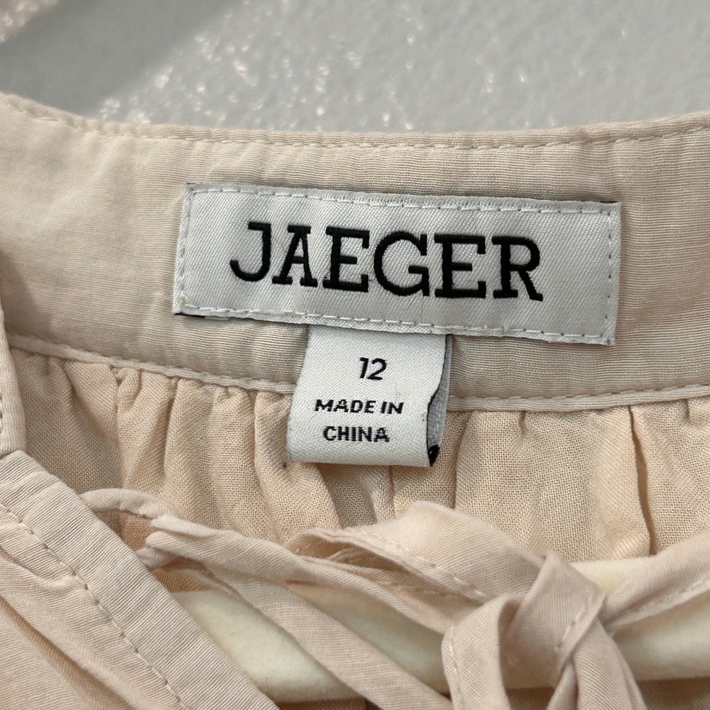 Jaeger Colorblock Silk Blend Dress Modern Navy Orange Cream Women's Size 8 - Picture 3 of 12